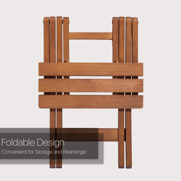 Red Barrel Studio® 2Person Wood Patio Coffee Table And Stools Set